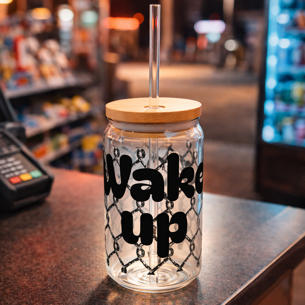 wake up sipper glass