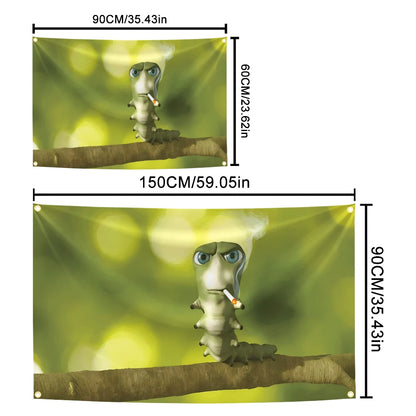 Funny Caterpillar Meme Flag